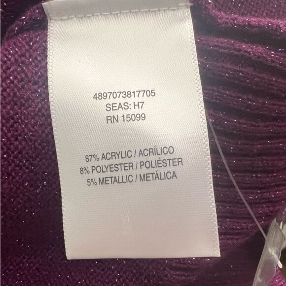 Laura Scott Purple Cardigan Sweater with Draped Front - Picture 8 of 9